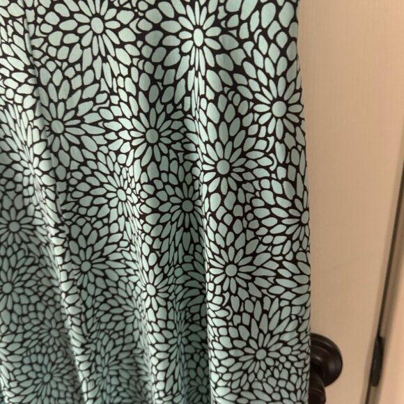 Perceptions Petite Mint Green and Brown Flower Print Dress Size 10P - Picture 11 of 12